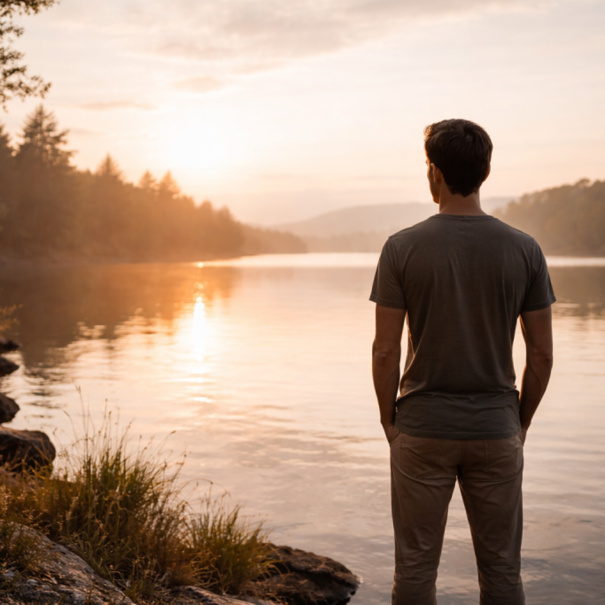Morning serenity by the lake