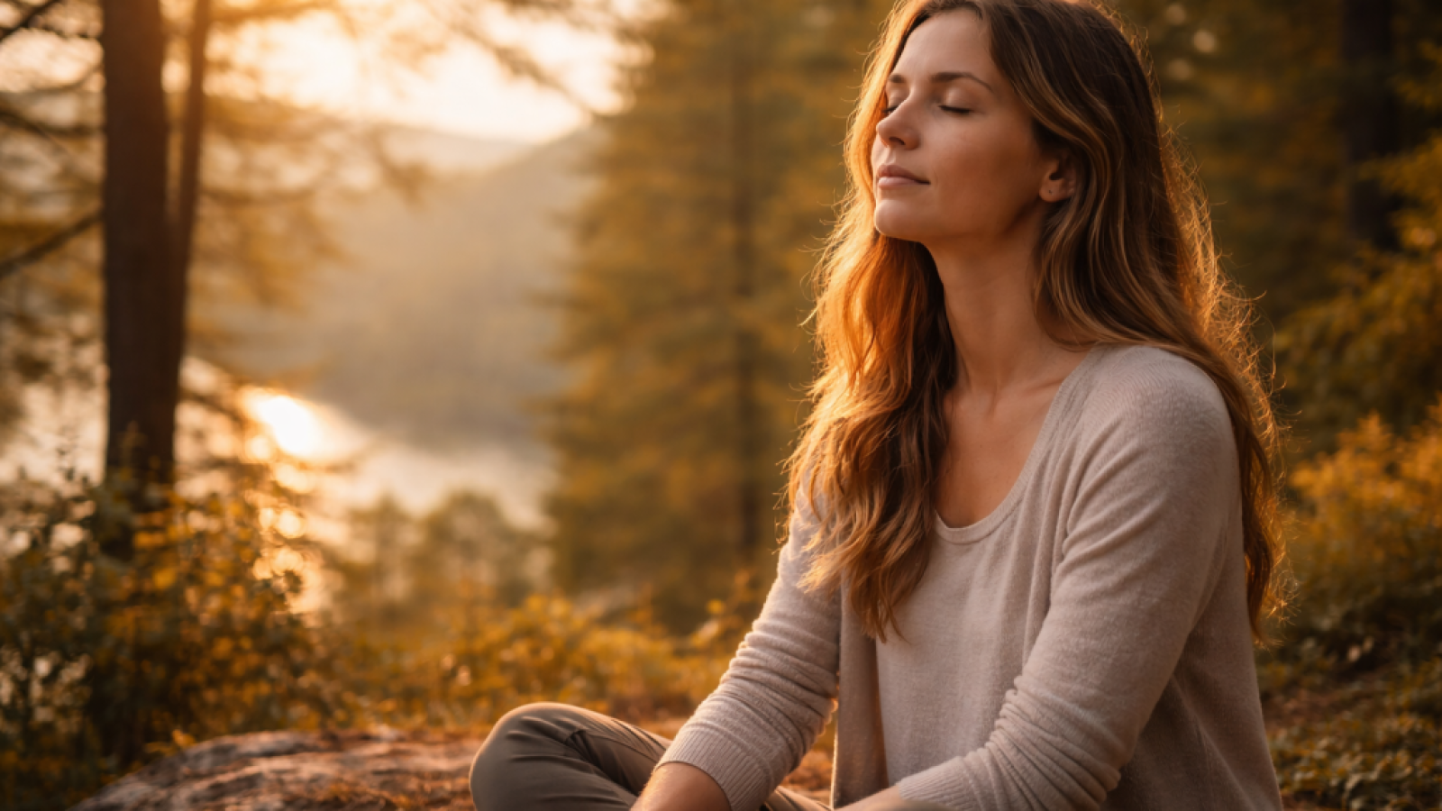 Sunlit moment in the forest