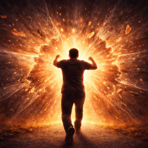 Conceptual image showing a breakthrough or opening representing a shift from feeling stuck into clarity and direction