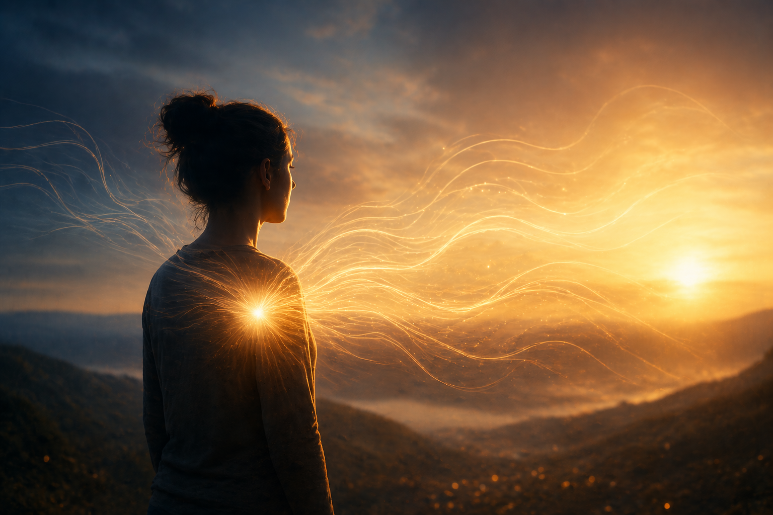 Person sensing energy or emotion before conscious awareness