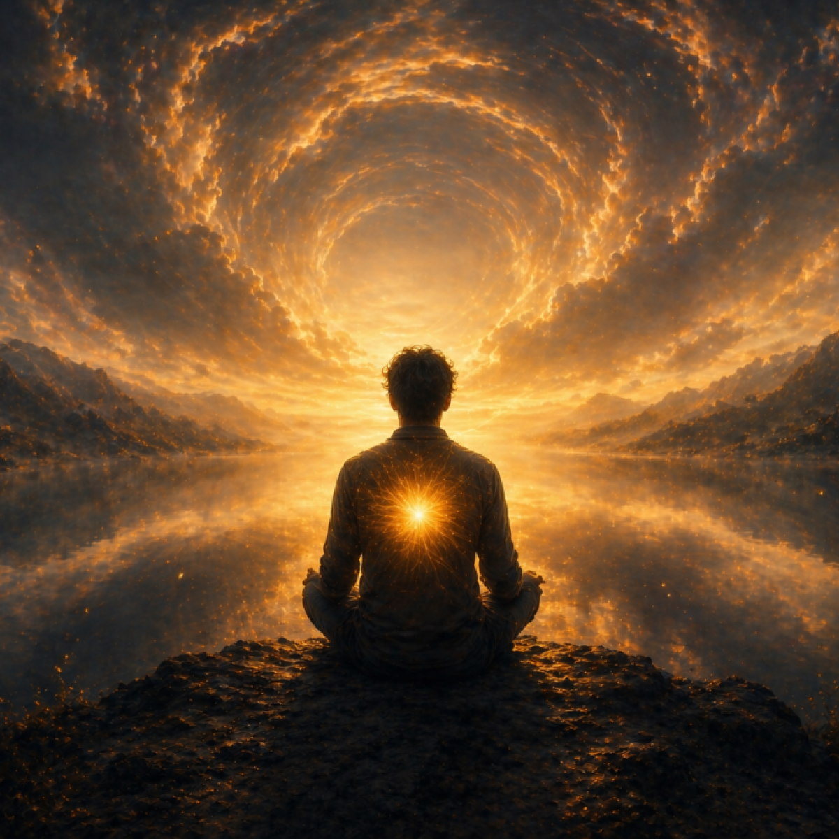 Person standing in calm light representing inner knowing and intuition