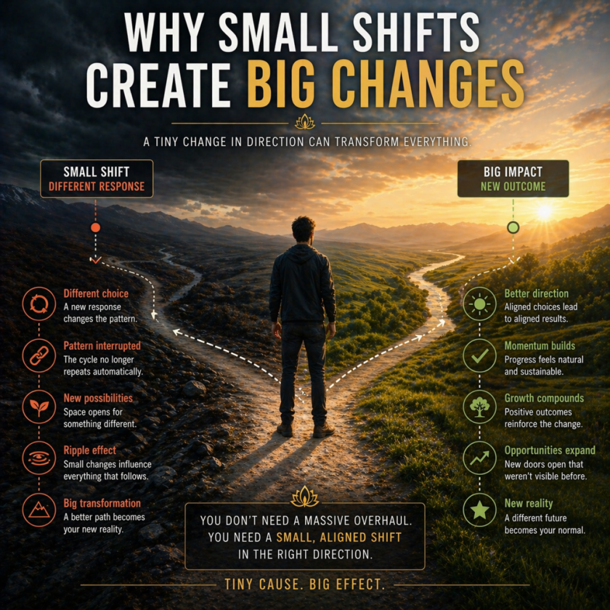 small shift leading to a completely different path